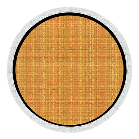 Alanur Home Kaymaz Taban Djt Banyo Mutfak Salon Halı Yıldız Deri Saçaklı Yuvarlak Dokuma Desen E5007