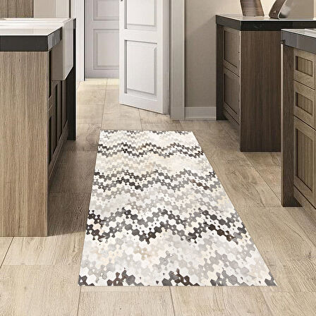 Dekoreko Kaymaz Taban Djt Mutfak Halısı Yıldız Deri Modern 1675