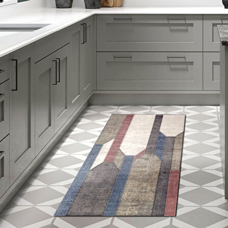 Dekoreko Kaymaz Taban Djt Mutfak Halısı Star Pamuk Modern S6505