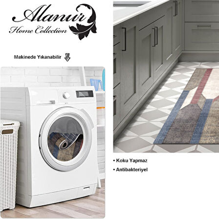 Dekoreko Kaymaz Taban Djt Mutfak Halısı Star Pamuk Modern S6505