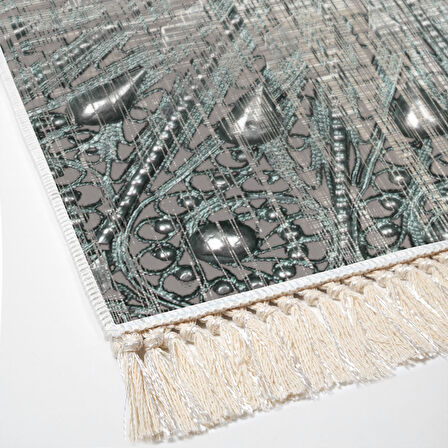 Dekoreko Kaymaz Taban Djt Mutfak Halısı Star Pamuk Saçaklı Modern 743