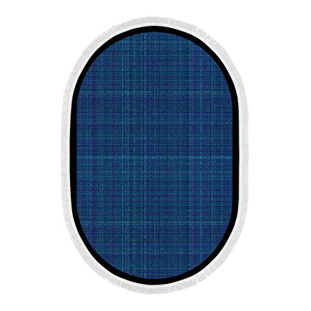 Alanur Home Kaymaz Taban Djt Banyo Mutfak Salon Halı  Trend Saçaklı Oval Dokuma Desen E5007