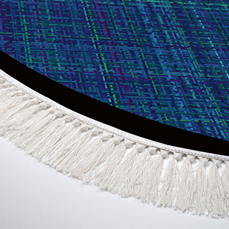 Alanur Home Kaymaz Taban Djt Banyo Mutfak Salon Halı  Trend Saçaklı Oval Dokuma Desen E5007