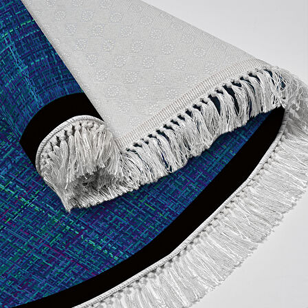 Alanur Home Kaymaz Taban Djt Banyo Mutfak Salon Halı  Trend Saçaklı Oval Dokuma Desen E5007