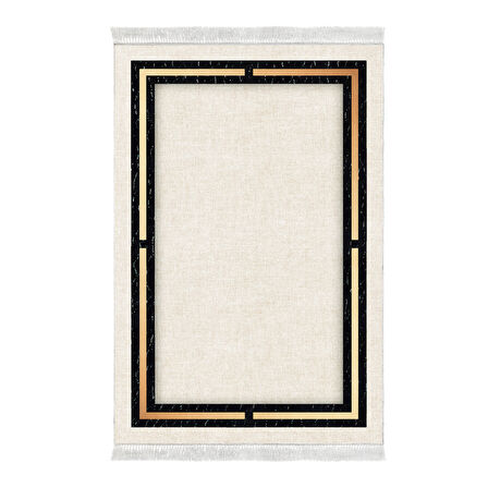 Dekoreko Kaymaz Taban Djt Salon Halısı Star Pamuk Saçaklı Modern F5006