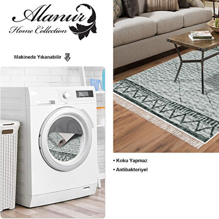 Dekoreko Kaymaz Taban Djt Salon Halısı Trend Saçaklı İskandinav F5081