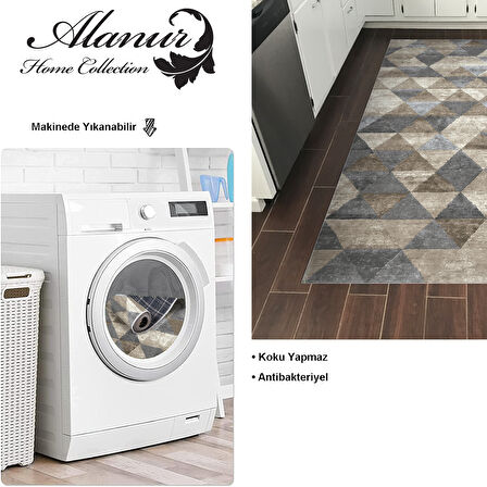 Dekoreko Kaymaz Taban Djt Mutfak Halısı Star Pamuk İskandinav 661M