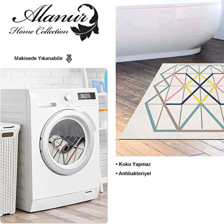 Dekoreko Kaymaz Taban Djt Banyo Halısı Star Pamuk Modern P1525
