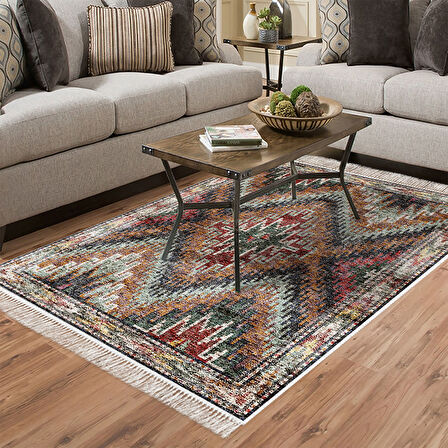 Dekoreko Kaymaz Taban Djt Salon Halısı Star Pamuk Saçaklı İskandinav F5003