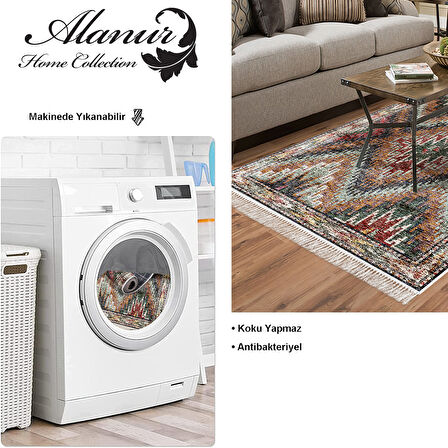 Dekoreko Kaymaz Taban Djt Salon Halısı Star Pamuk Saçaklı İskandinav F5003