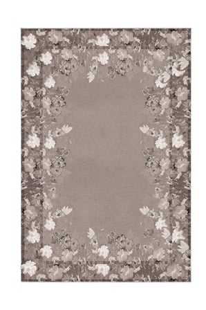 Dijital Baskılı Dikdörtgen Salon Halısı | Kaymaz Yıkanabilir | Keçe Taban | Çiçekli | P1388