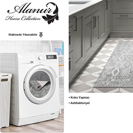 Dekoreko Kaymaz Taban Djt Mutfak Halısı Trend İskandinav F5137