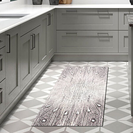 Dekoreko Kaymaz Taban Djt Mutfak Halısı Yıldız Deri Modern 743