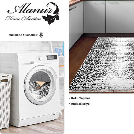 Dekoreko Kaymaz Taban Djt Mutfak Halısı Yıldız Deri Saçaklı İskandinav Mu123