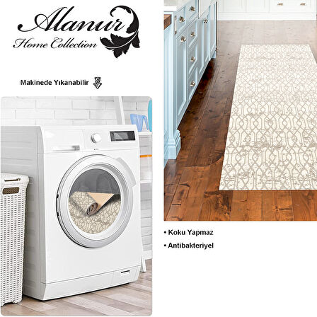 Dekoreko Kaymaz Taban Djt Mutfak Halısı Yıldız Deri Modern 757