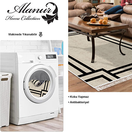 Dekoreko Kaymaz Taban Djt Salon Halısı Star Pamuk Saçaklı Modern 1920