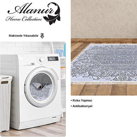 Dekoreko Kaymaz Taban Djt Salon Halısı Star Pamuk Saçaklı Modern 1488