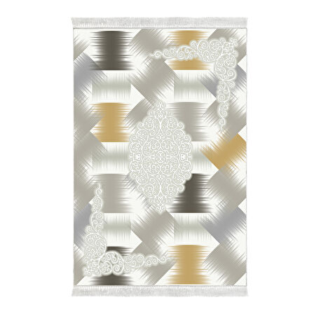 Dekoreko Kaymaz Taban Djt Salon Halısı Star Pamuk Saçaklı Modern S1030