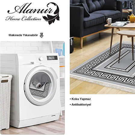 Dekoreko Kaymaz Taban Djt Salon Halısı Star Pamuk Saçaklı Modern 651M