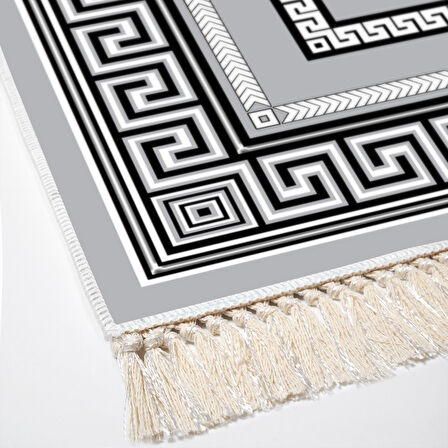 Dekoreko Kaymaz Taban Djt Salon Halısı Star Pamuk Saçaklı Modern 651M