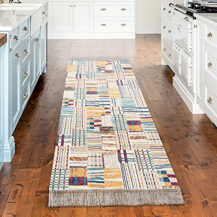 Dekoreko Kaymaz Taban Djt Mutfak Halısı Trend Saçaklı Modern 1937