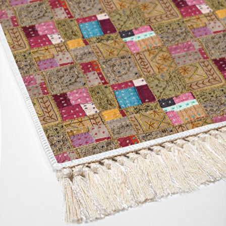 Dekoreko Kaymaz Taban Djt Mutfak Halısı Trend Saçaklı Modern 2155M