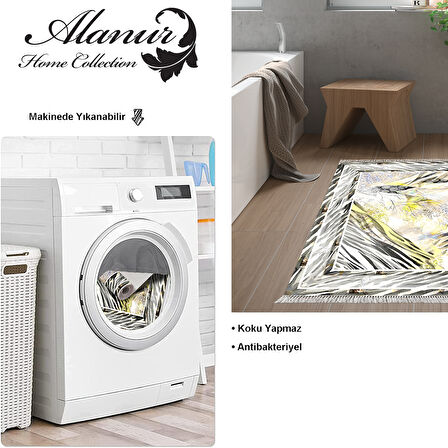 Dekoreko Kaymaz Taban Djt Banyo Halısı Trend Saçaklı Modern 728