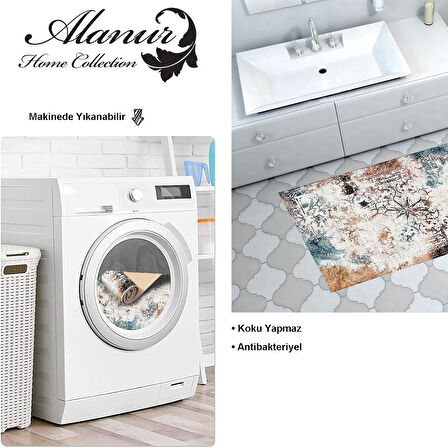 Dekoreko Kaymaz Taban Djt Banyo Halısı Yıldız Deri Modern 609M