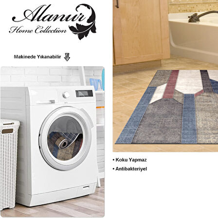 Dekoreko Kaymaz Taban Djt Banyo Halısı Star Pamuk Modern S6505