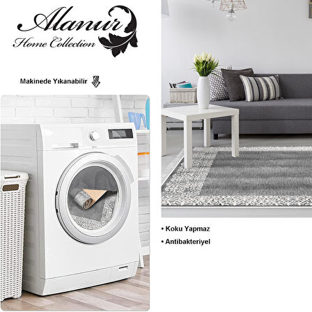 Dekoreko Kaymaz Taban Djt Salon Halısı Yıldız Deri Saçaklı Modern 1460