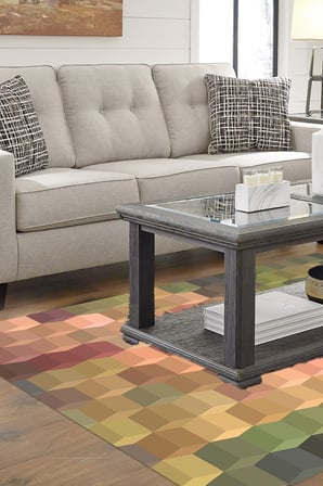 Kaymaz Dijital Mutfak & Salon Halı Trend Geometrik E5014