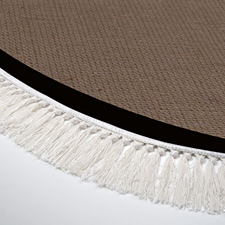 Alanur Home Kaymaz Taban Djt Banyo Mutfak Salon Halı  Trend Saçaklı Oval Dokuma Desen E5001