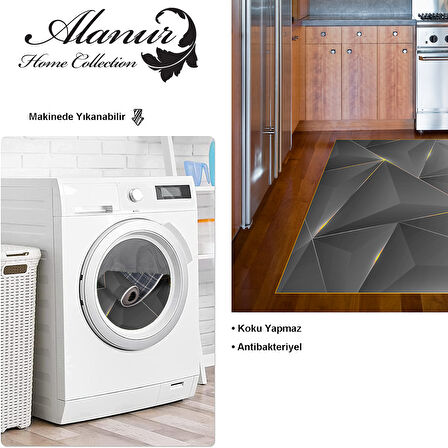 Dekoreko Kaymaz Taban Djt Mutfak Halısı Star Pamuk Modern F5005