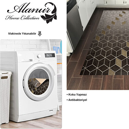 Dekoreko Kaymaz Taban Djt Mutfak Halısı Yıldız Deri Modern 719