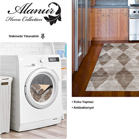 Dekoreko Kaymaz Taban Djt Mutfak Halısı Yıldız Deri İskandinav F5131