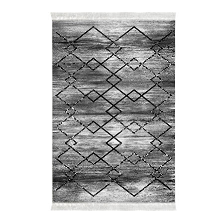 Dekoreko Kaymaz Taban Djt Mutfak Halısı Yıldız Deri Saçaklı Modern M5006