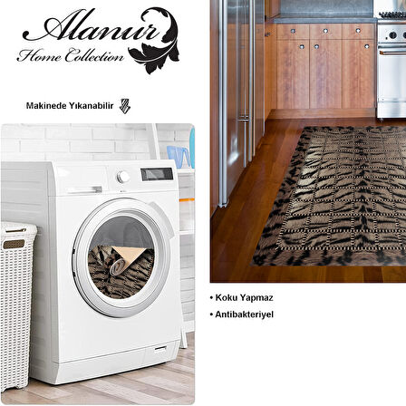 Dekoreko Kaymaz Taban Djt Mutfak Halısı Yıldız Deri Modern 1906