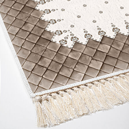 Dekoreko Kaymaz Taban Djt Mutfak Halısı Star Pamuk Saçaklı Modern 1529