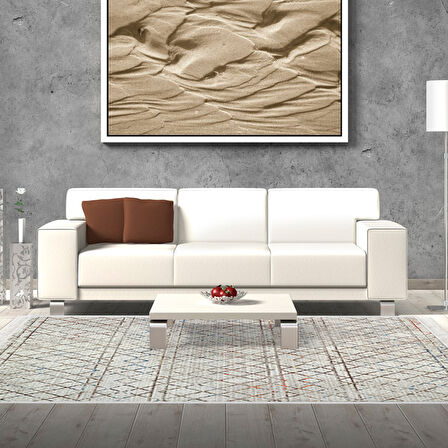 Dekoreko Kaymaz Taban Djt Salon Halısı Trend Saçaklı İskandinav Al1103