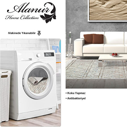 Dekoreko Kaymaz Taban Djt Salon Halısı Trend Saçaklı İskandinav Al1103