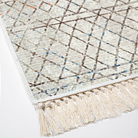 Dekoreko Kaymaz Taban Djt Salon Halısı Trend Saçaklı İskandinav Al1103