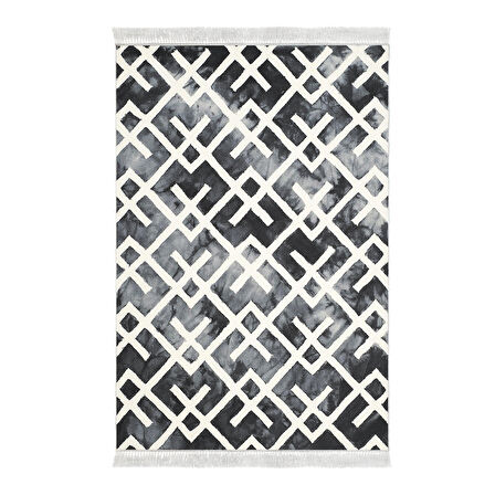 Dekoreko Kaymaz Taban Djt Mutfak Halısı Star Pamuk Saçaklı İskandinav S5039