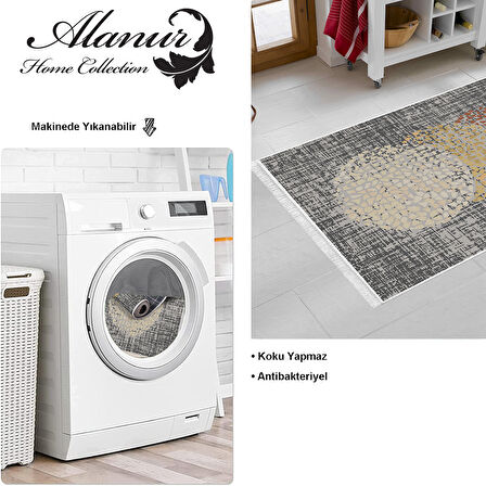 Dekoreko Kaymaz Taban Djt Mutfak Halısı Star Pamuk Saçaklı Modern E4052