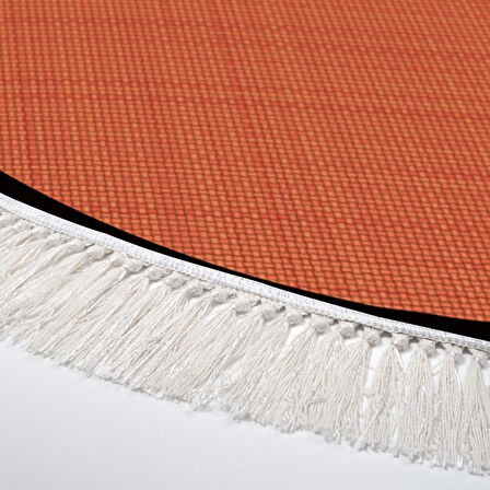 Alanur Home Kaymaz Taban Djt Banyo Mutfak Salon Halı Yıldız Deri Saçaklı Yuvarlak Dokuma Desen E5007