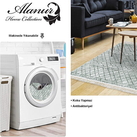 Dekoreko Kaymaz Taban Djt Salon Halısı Star Pamuk Saçaklı İskandinav F5079