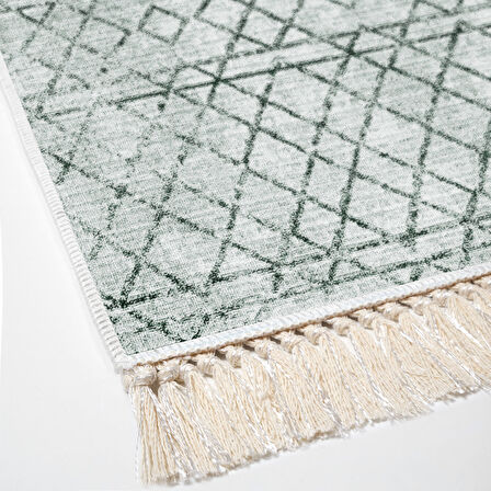 Dekoreko Kaymaz Taban Djt Salon Halısı Star Pamuk Saçaklı İskandinav F5079