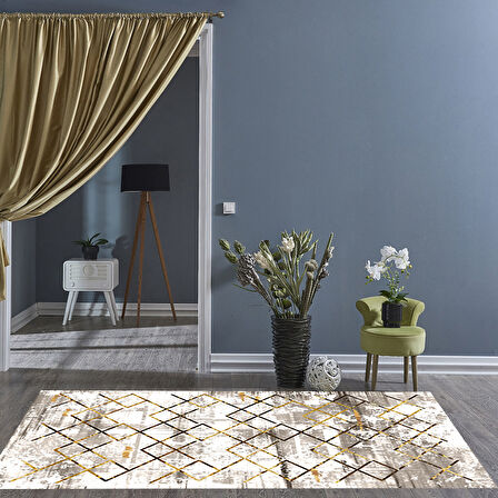Dekoreko Kaymaz Taban Djt Salon Halısı Trend Modern M5026