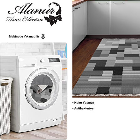 Dekoreko Kaymaz Taban Djt Mutfak Halısı Trend Saçaklı Modern Mu113