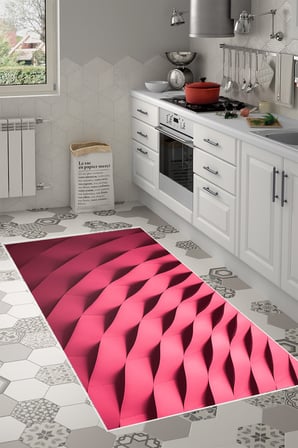 Kaymaz Dijital Mutfak & Salon Halı Star Pamuk Geometrik E5017