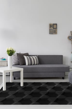 Kaymaz Dijital Mutfak & Salon Halı Trend Saçaklı Geometrik E5016